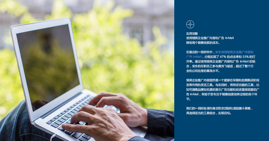 领英内容营销进阶十大法则之添加展示广告和广告 InMail，提高参与度2