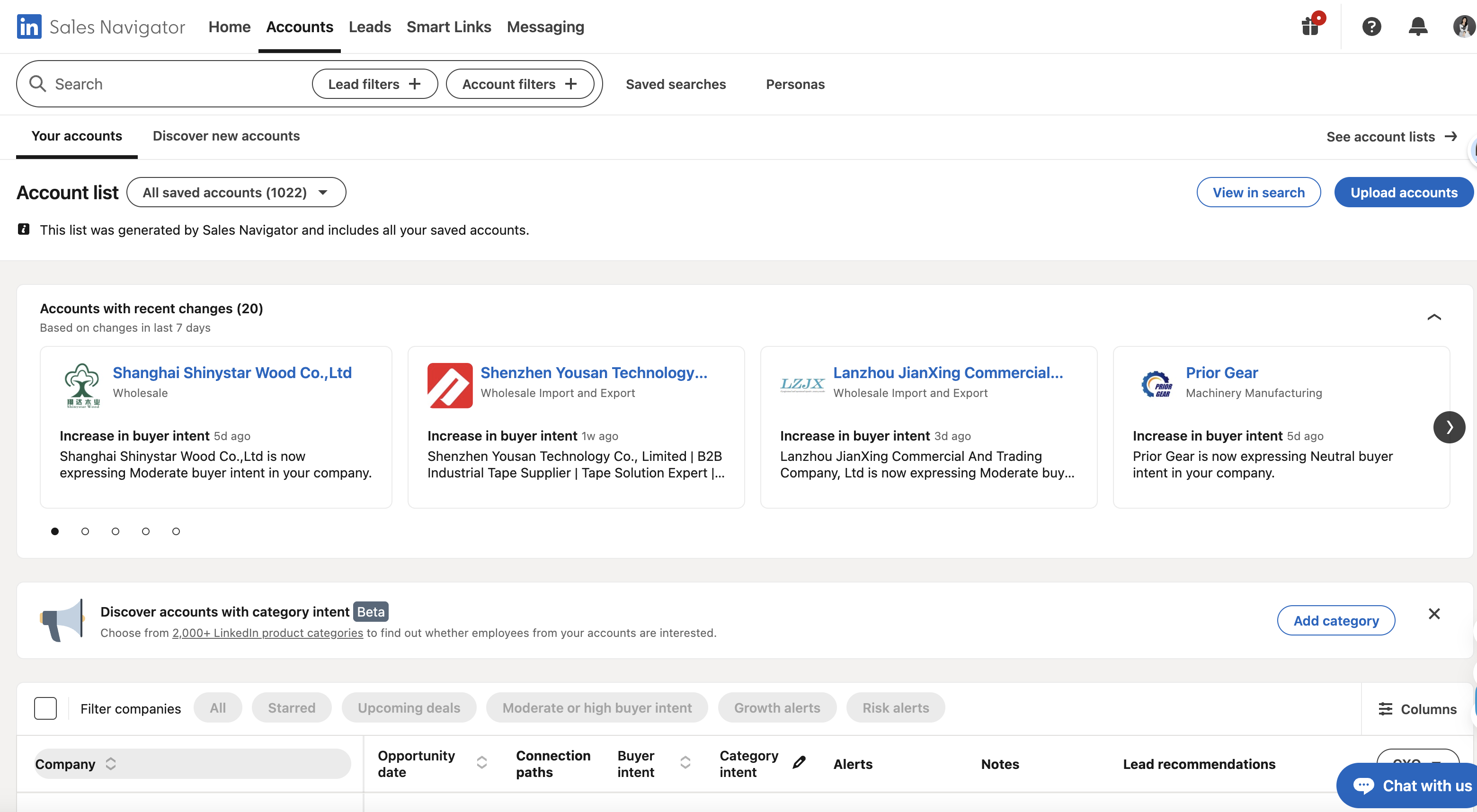 LinkedIn sales navigator 使用页面