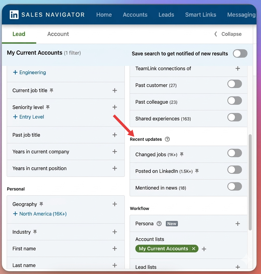 领英LinkedIn sales navigator后台页面