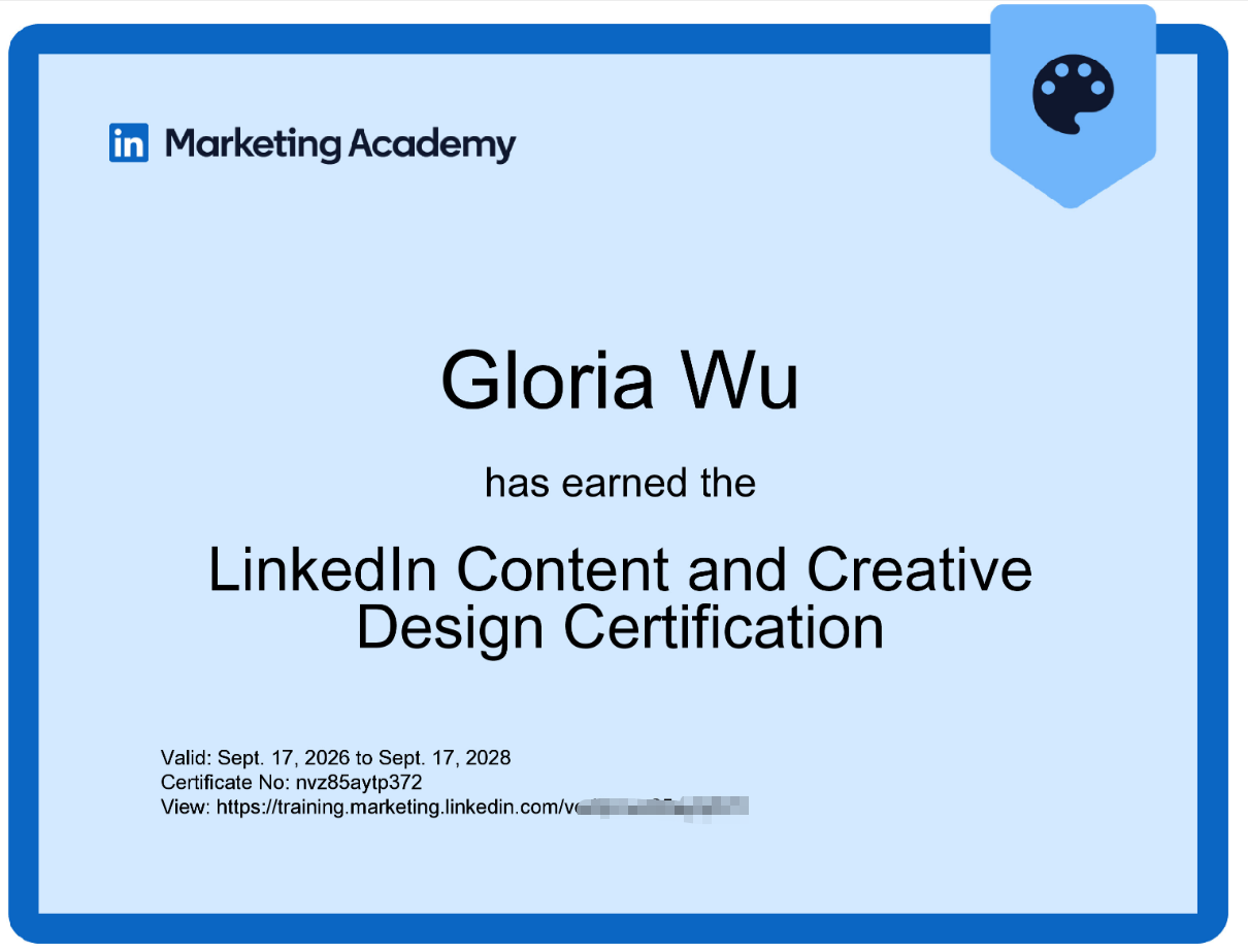 LinkedIn Marketing Academy 专业认证证书